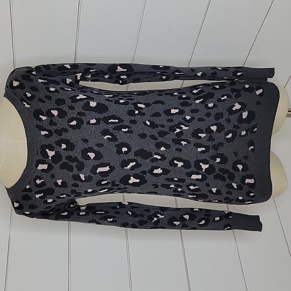 ARIZONA small black cheetah animal print cotton sweater - Picture 1 of 5